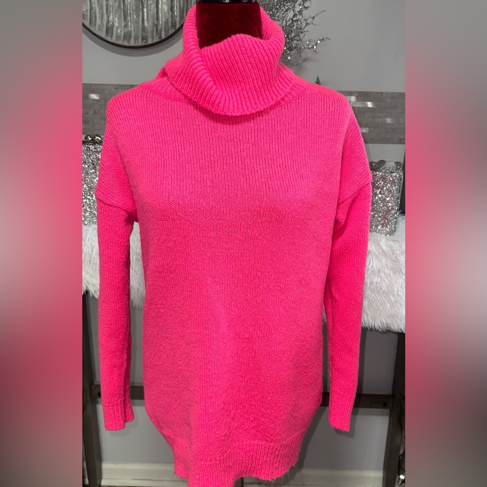 Women's Pink Turtleneck Sweater